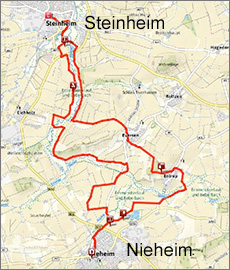 Radroute von Steinhaim nach Nieheim